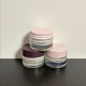 Caudalie Skincare Set with Pink and Dark Purple Lids